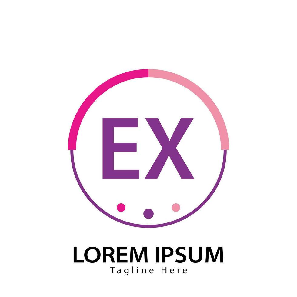 letter EX logo. E X. EX logo design vector illustration for creative company, business, industry. Pro vector