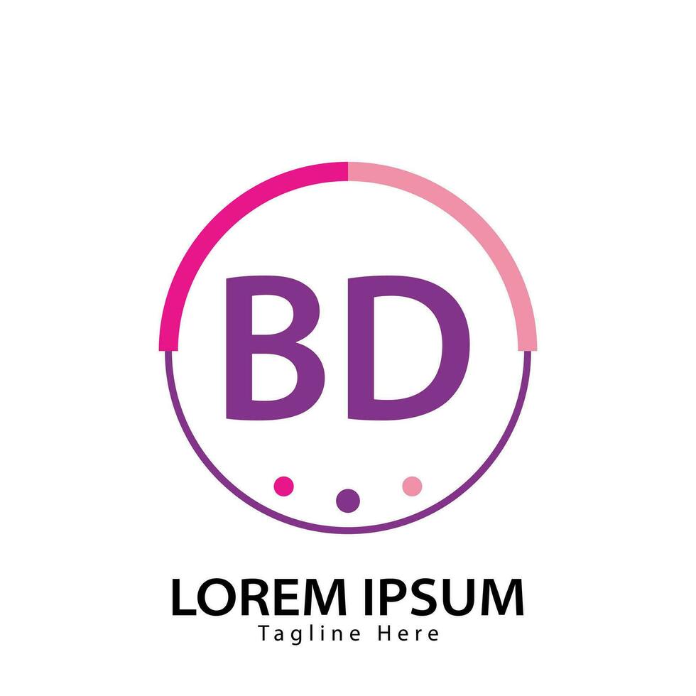 letter BD logo. B D. BD logo design vector illustration for creative company, business, industry. Pro vector