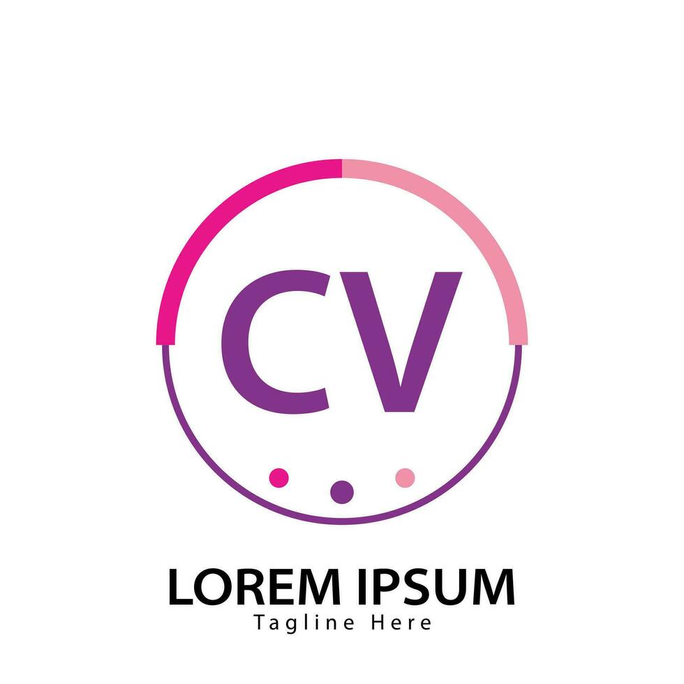 letra CV logo. C v. CV logo diseño vector ilustración para creativo compañía, negocio, industria. Pro vector