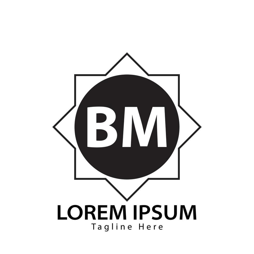 letra bm logo. si metro. bm logo diseño vector ilustración para creativo compañía, negocio, industria