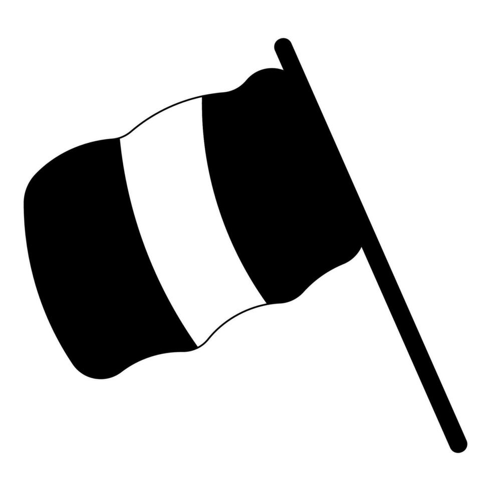 bandera negro blanco caminado patriota icono elemento vector