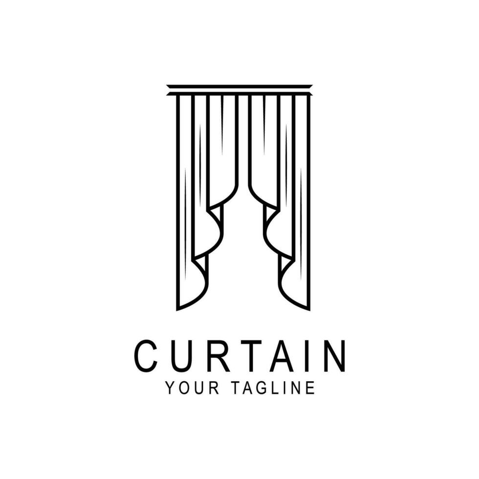 cortina logo vector icono ilustración diseño