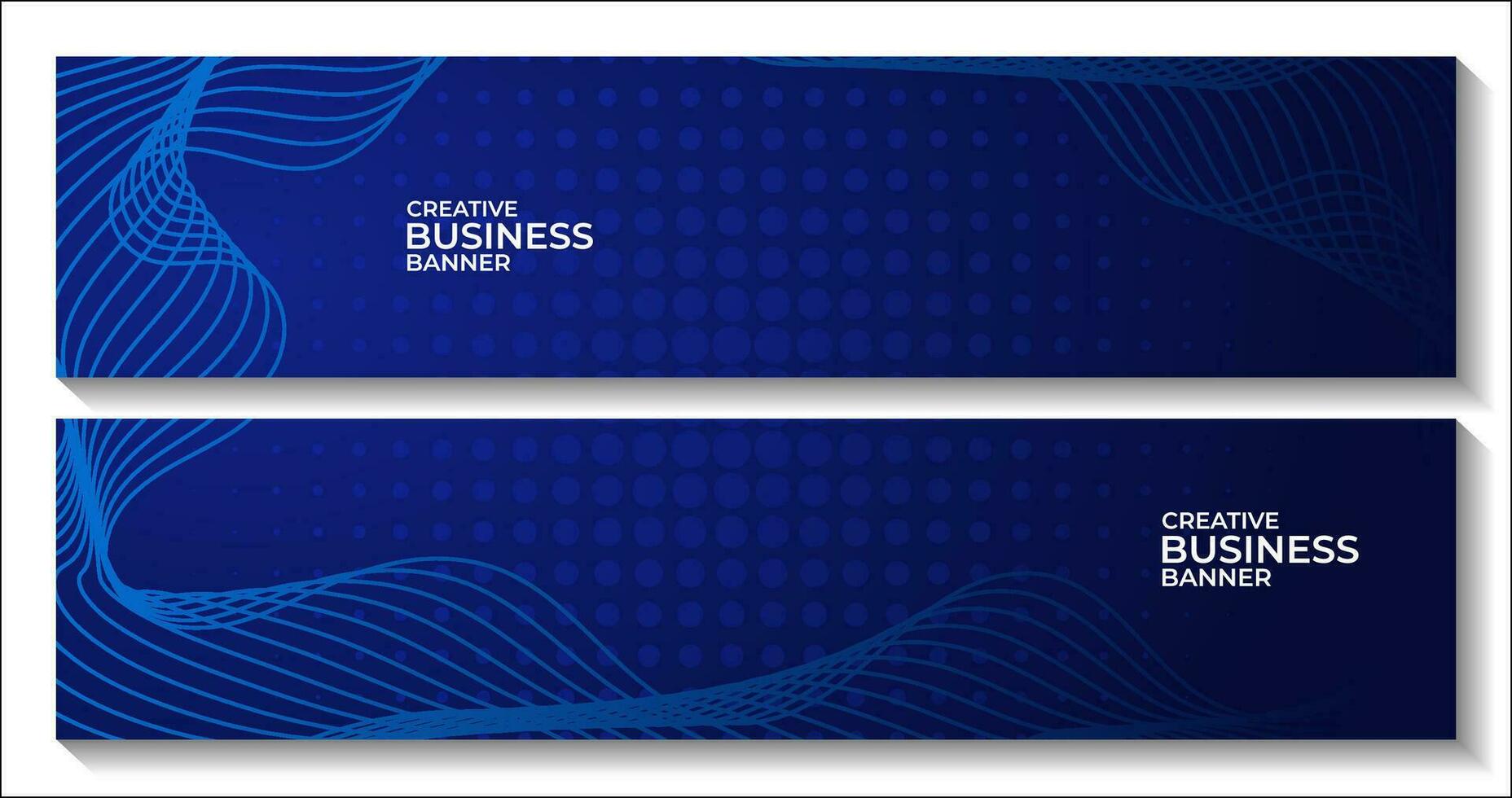 set of banners. modern dark blue background with lines and dots vector