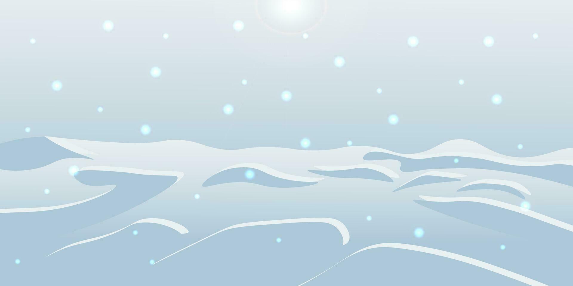 Winter background. Vector image. Winter landscape with falling Christmas shining beautiful snow.  New Year's landscape.