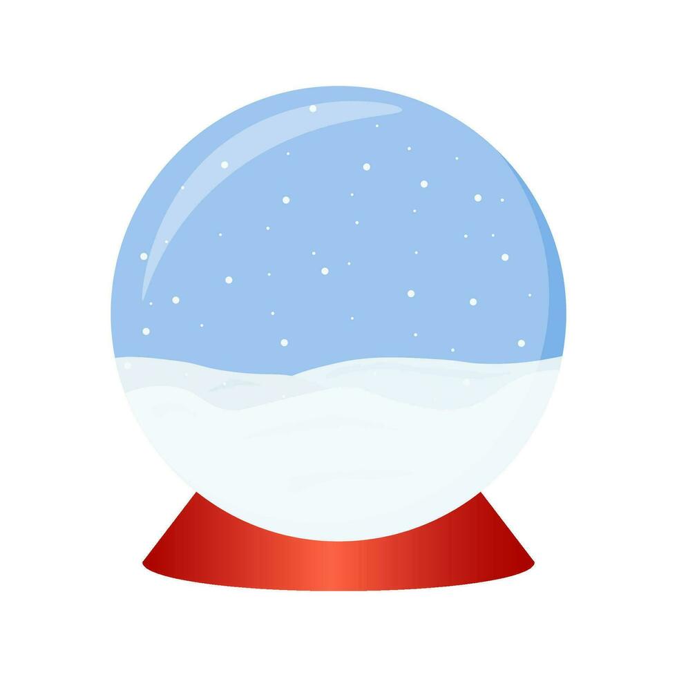 Snow globe Christmas. Vector illustration isolated on a white background. New Year's snow globe.