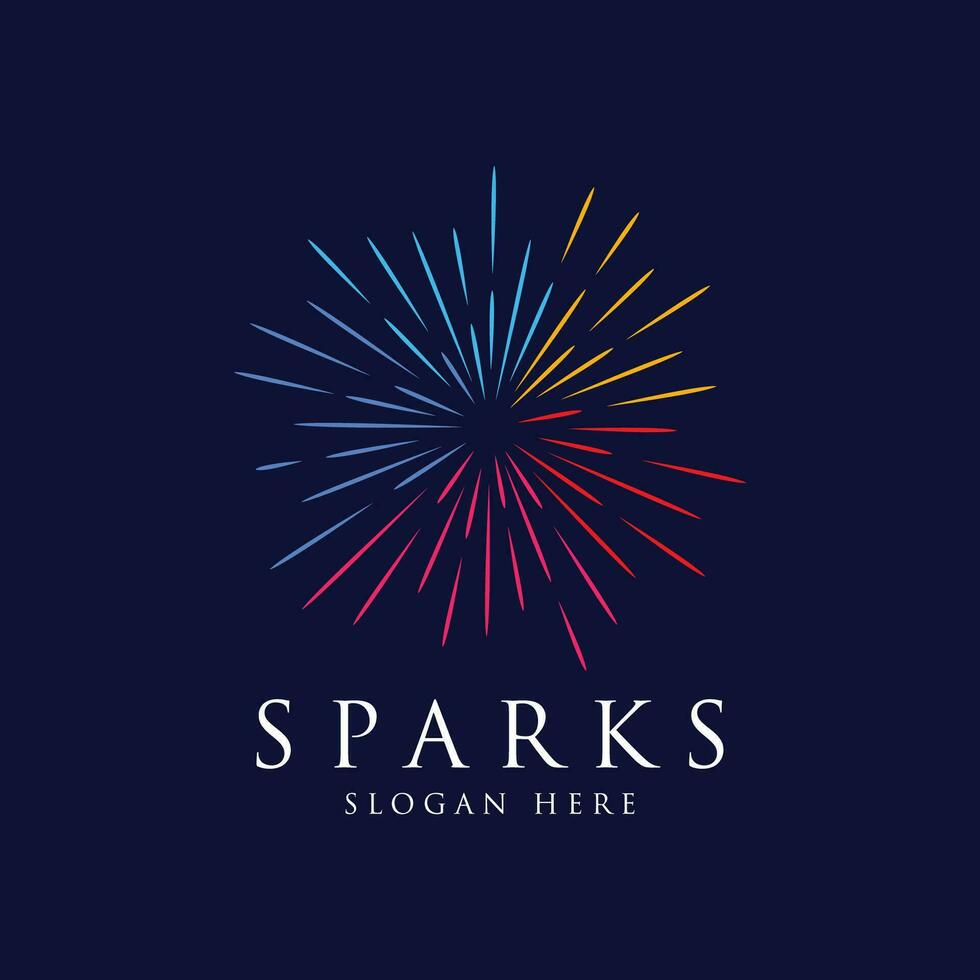 Creative colorful splash logo template design in modern style. Logo type for business, brand, celebration, fireworks, star. vector