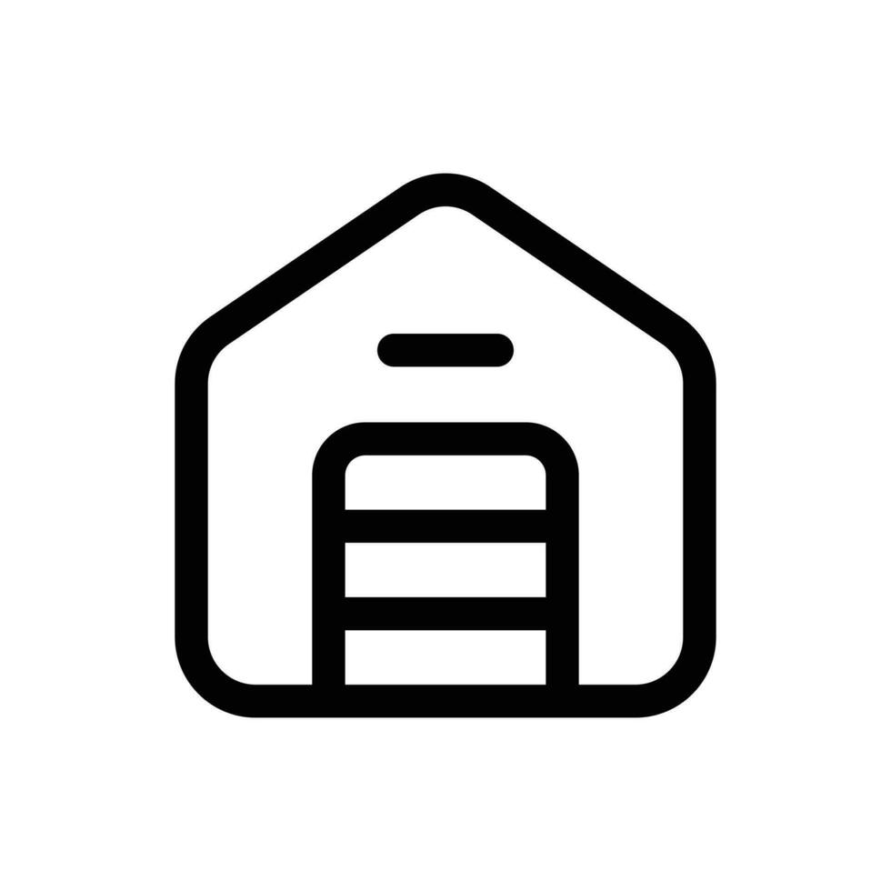 Warehouse icon in trendy outline style isolated on white background. Warehouse silhouette symbol for your website design, logo, app, UI. Vector illustration, EPS10.
