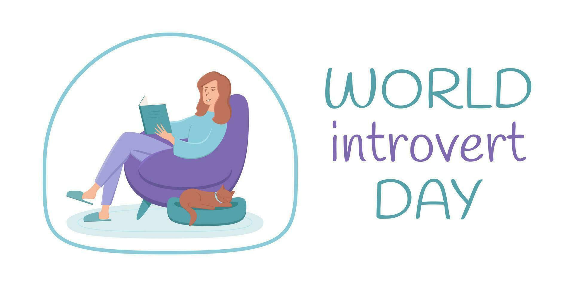 World introvert day vector