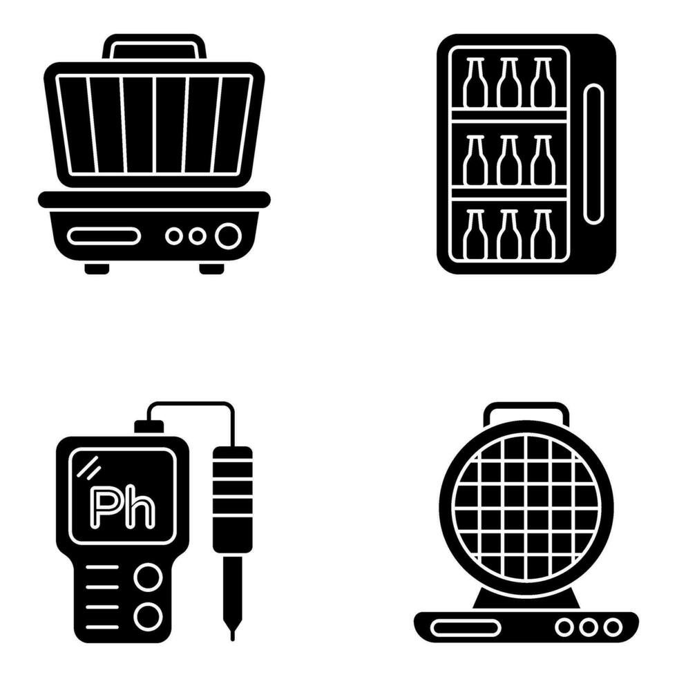 Pack of Technology and Appliances Solid Icons vector