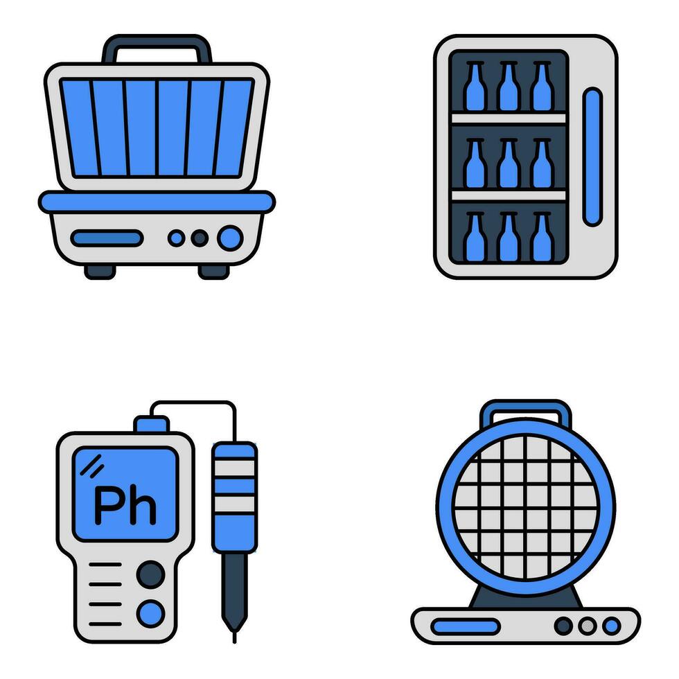 Pack of Technology and Appliances Flat Icons vector
