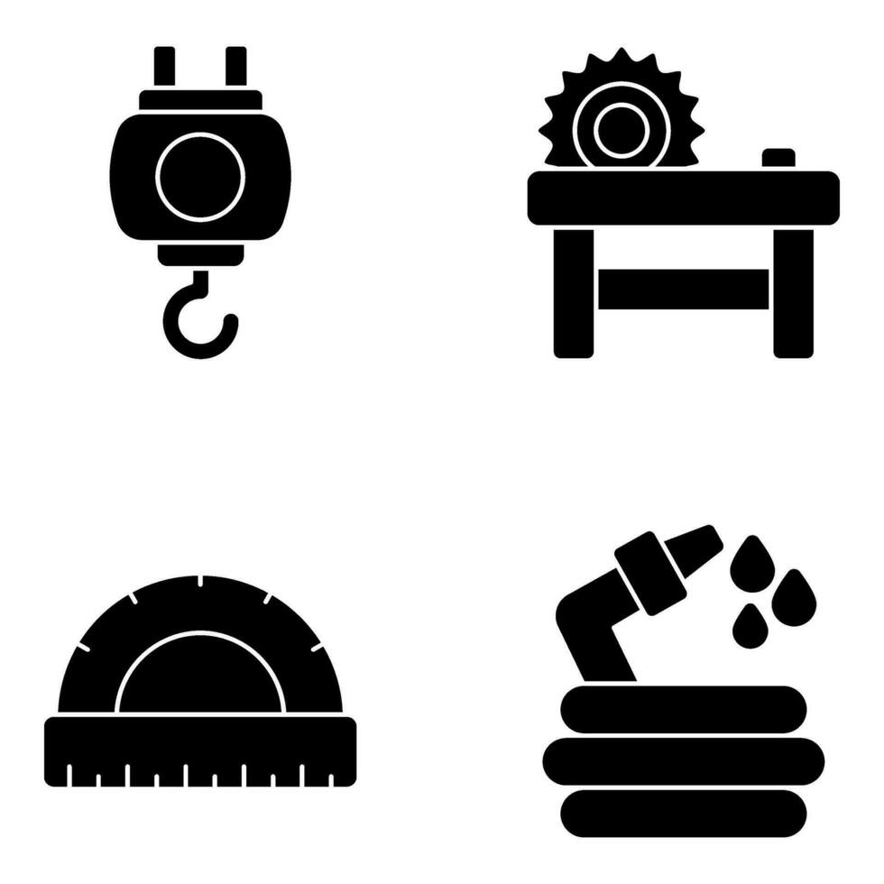 Set of Technical Tools Solid Icons vector