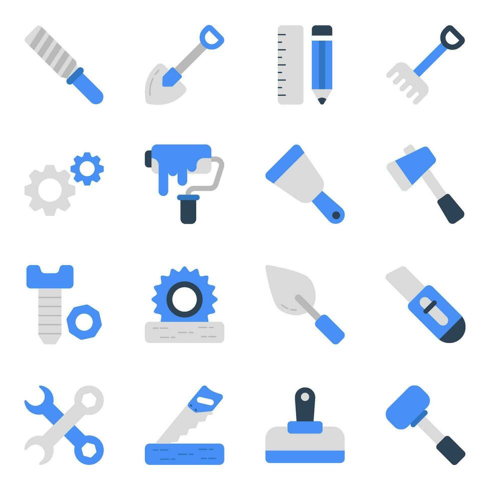 Set of Equipment Flat Icons vector