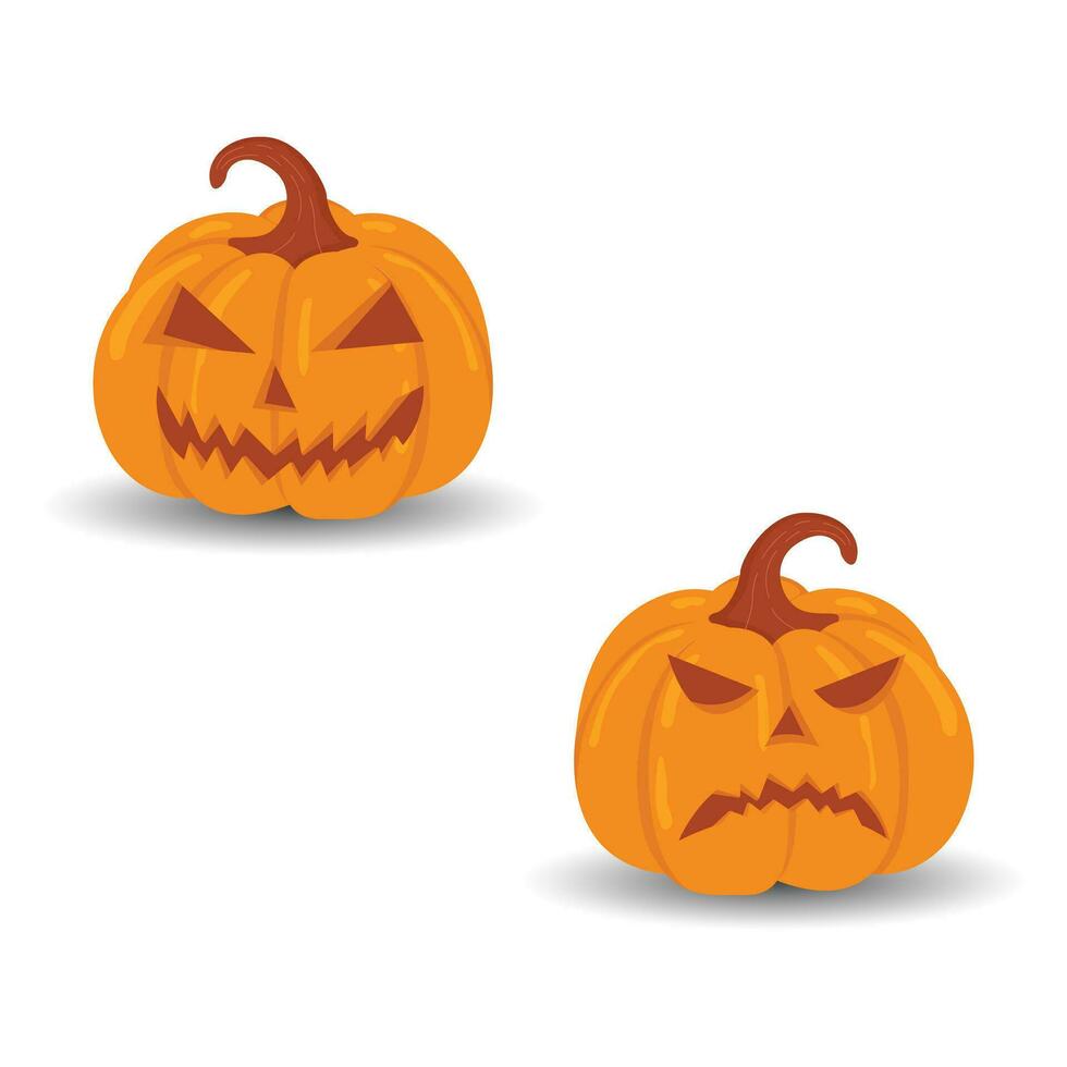 Halloween pumpkin vector set isolated on white background