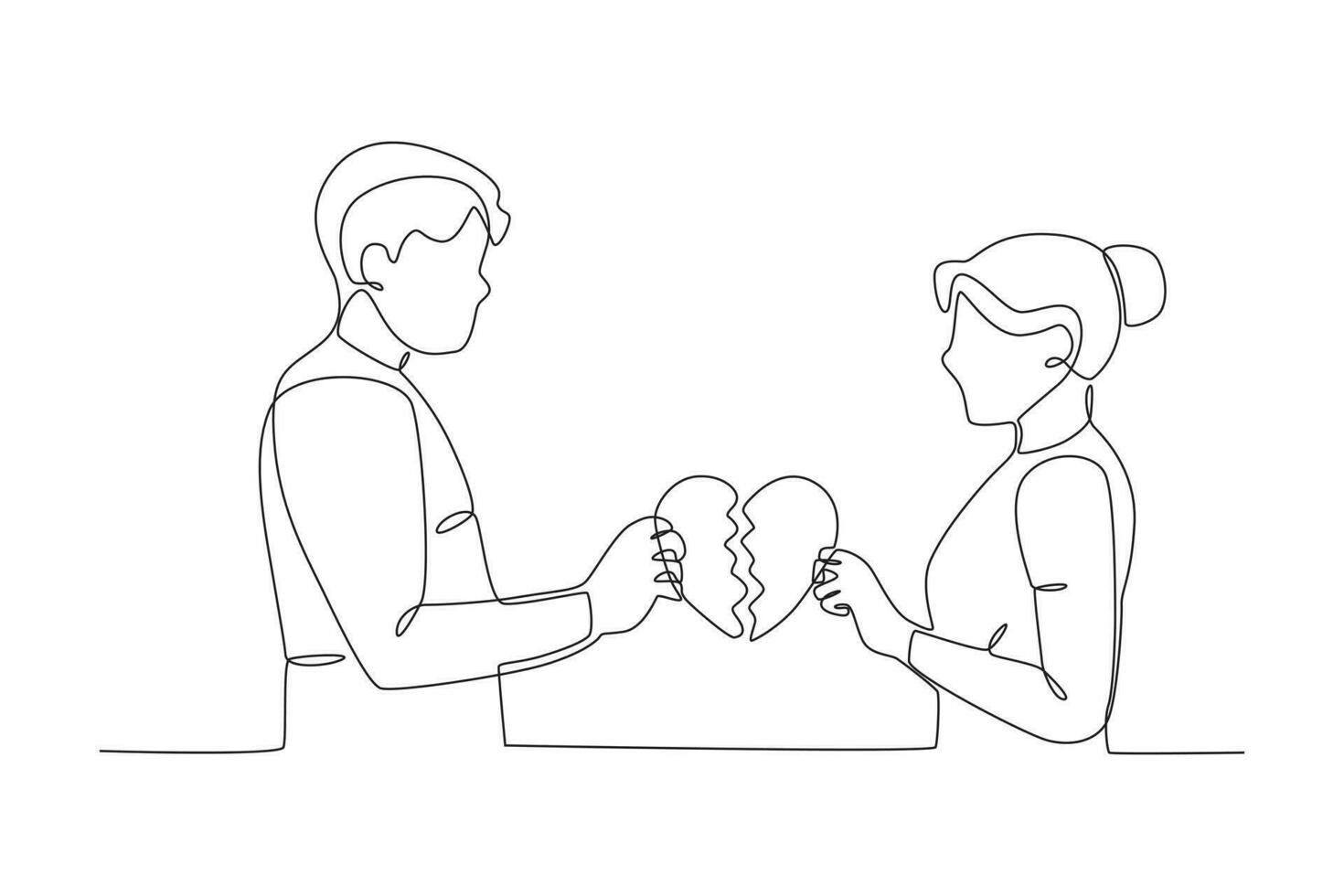 A couple's relationship breaks down vector