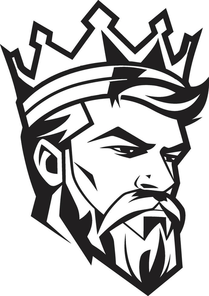 Kingly Power Black Vector Tribute to the Monarchs Aura Imposing Monarch Monochromatic Vector Showcasing Royal Majesty