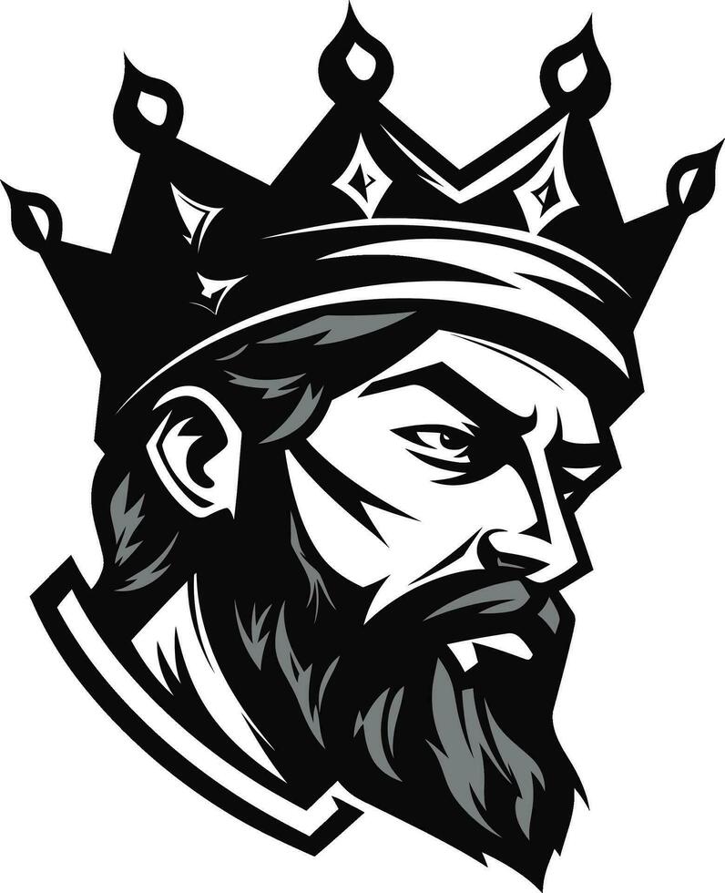 Reigning Supreme Black Vector Portrait of Monarchic Splendor Monarchs Regard Monochromatic Vector Art Celebrating Royalty
