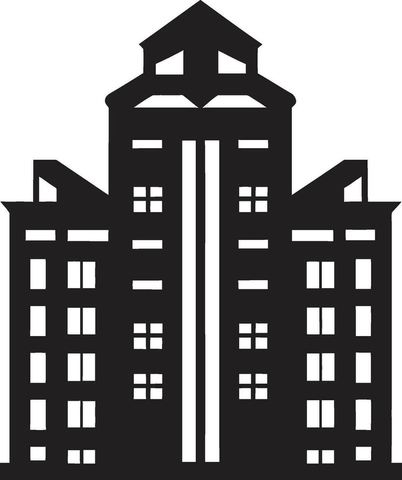 Skyscraper Serenity Onyx Vector Art Elegant Cityscapes Vector Building Artistry