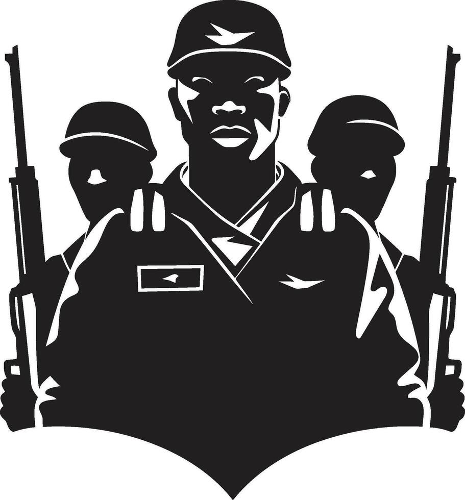 soldados de sigilo negro vector Arte celebrando cae la noche reloj valentía invisible monocromo vector representación de ejércitos Dedicación