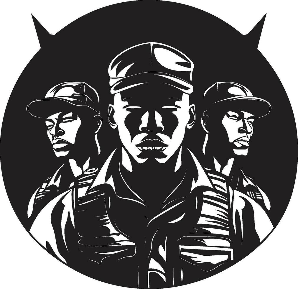Soldiers of Stealth Black Vector Showcasing Courage in the Shadows Bravery Unseen Monochromatic Vector Tribute to Unyielding Heroes