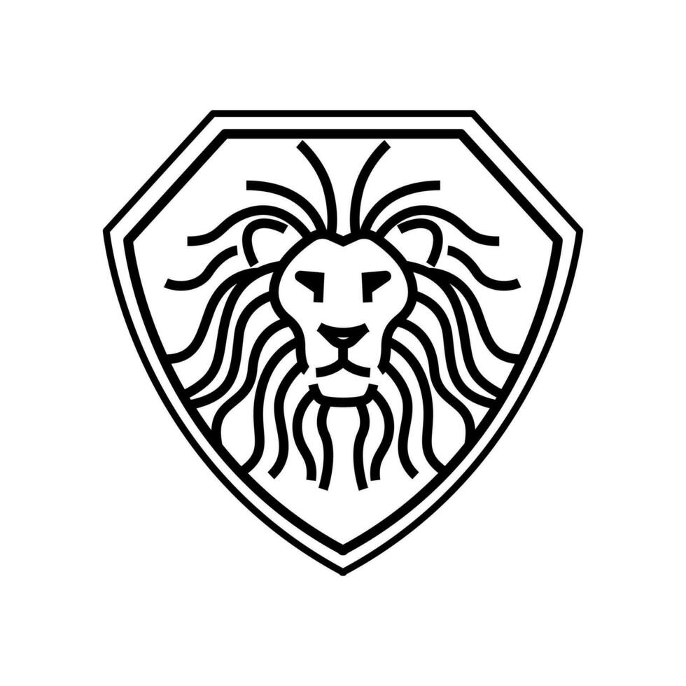 Head Lion logo, icon on white background. Vector design illustration.