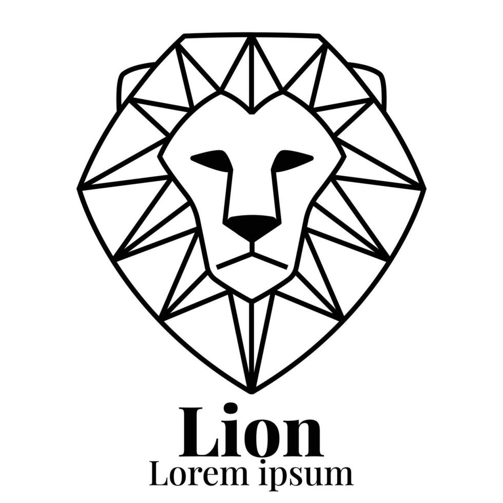 Head Lion logo, icon on white background. Vector design illustration.