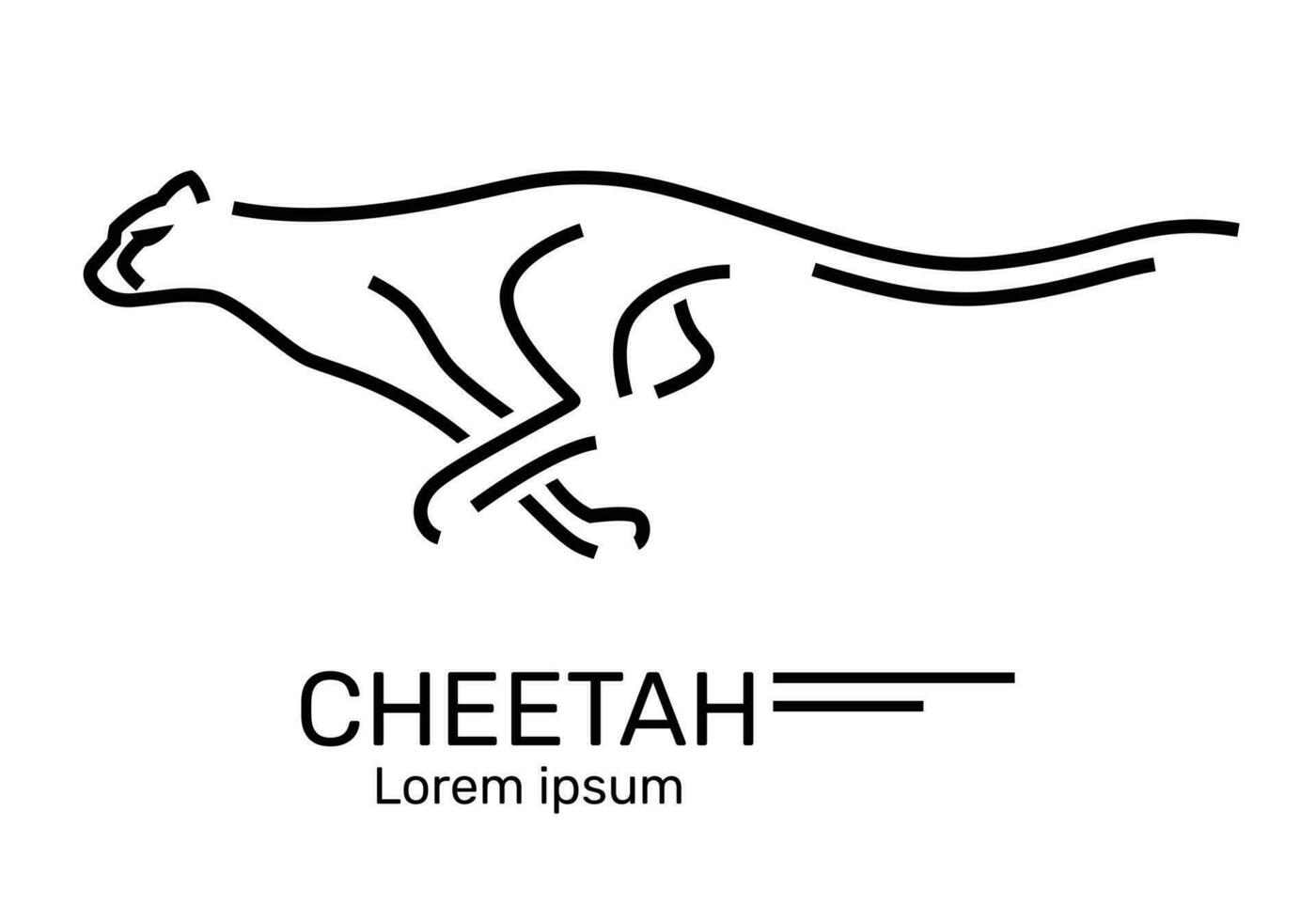 Cheetah running, speed, concept logo vector icon design illustration.