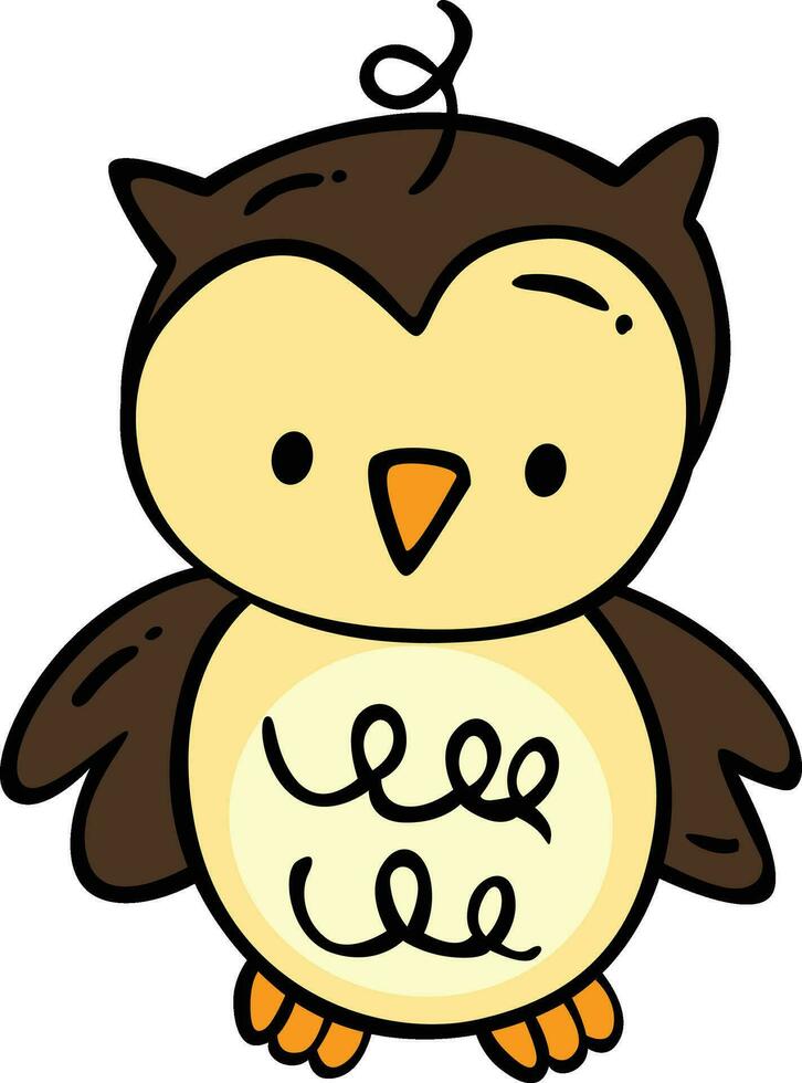 Hand drawn cartoon doodle of little owl vector