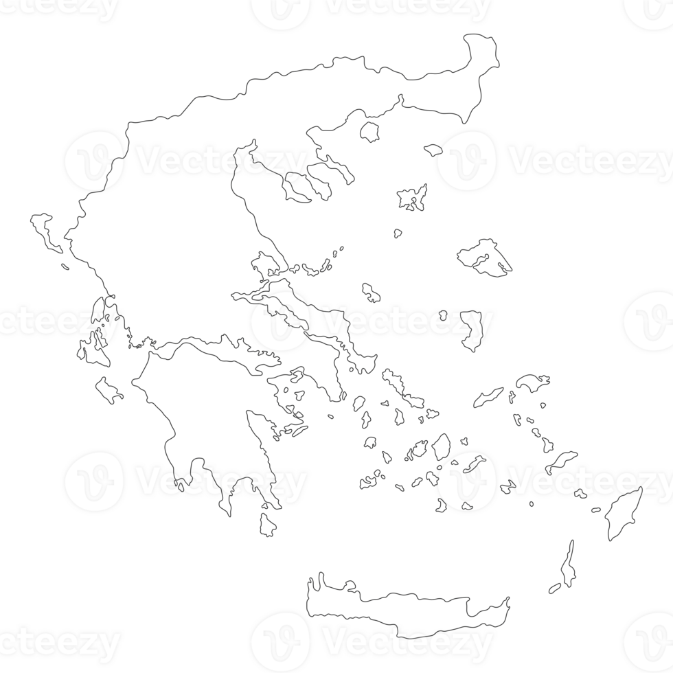 Greece map. Map of Greece in white color png