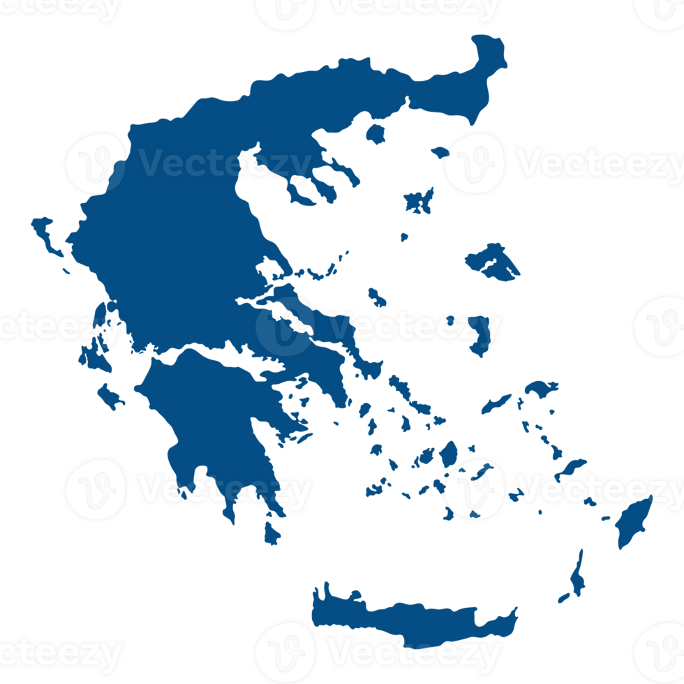 grekland Karta. Karta av grekland i blå Färg png