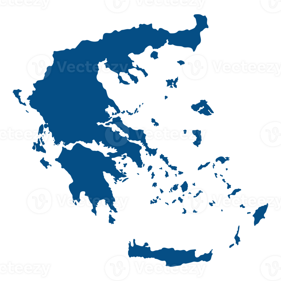 Greece map. Map of Greece in blue color png