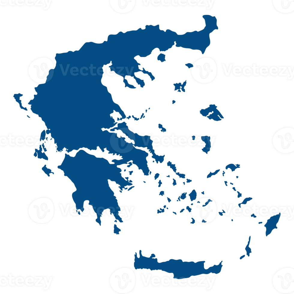 grekland Karta. Karta av grekland i blå Färg png