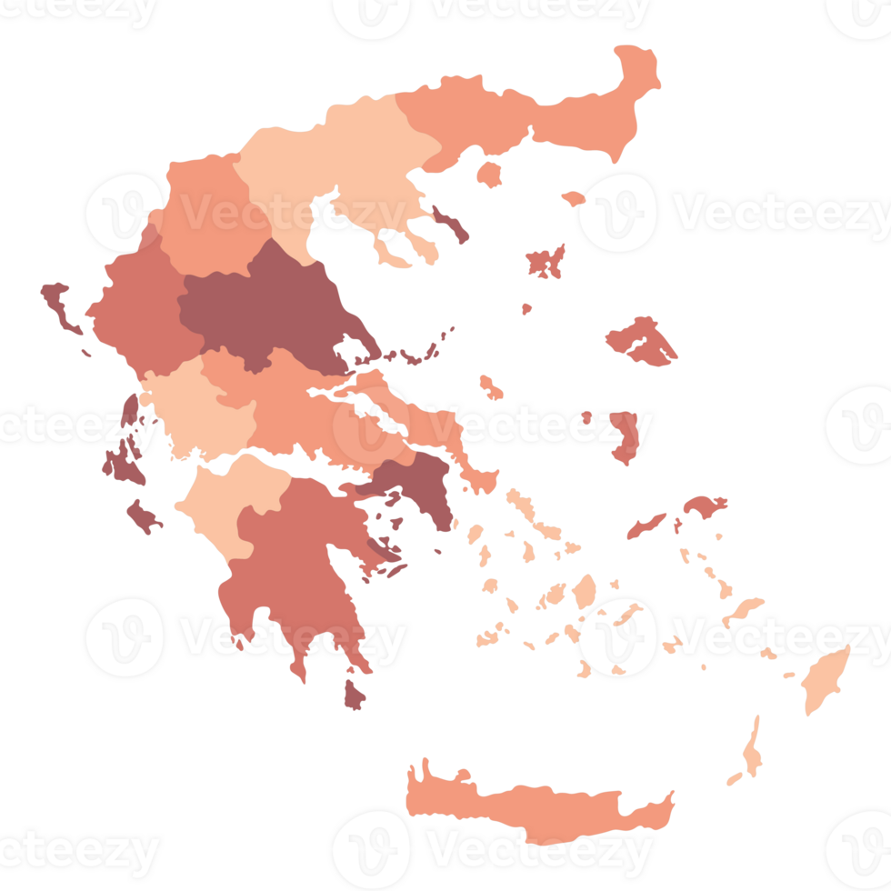 Greece map with main regions. Map of Greece png