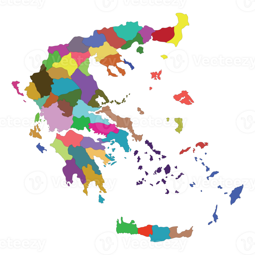 Greece map with administrative. Map of Greece png