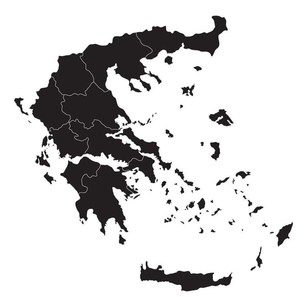 Greece map with main regions. Map of Greece vector