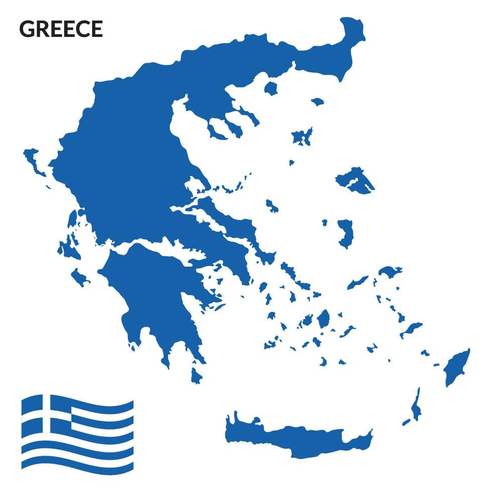 Map of Greece with Greece flag vector