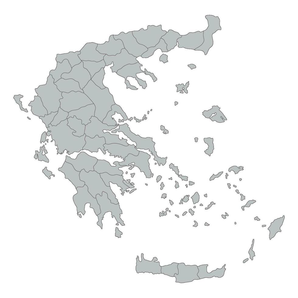 Greece map with administrative. Map of Greece vector