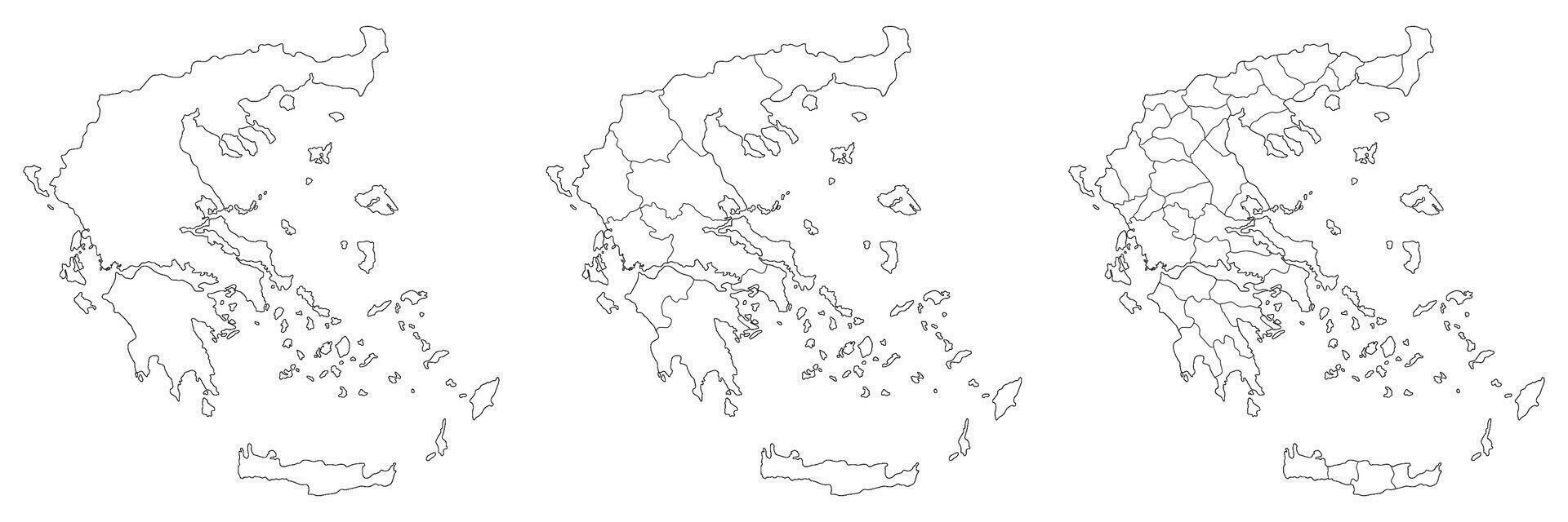 Greece map. Map of Greece in set vector