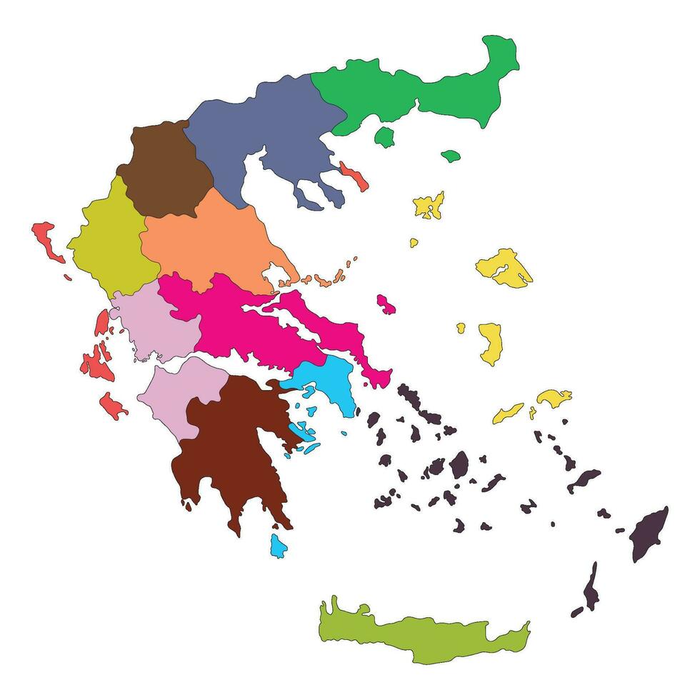 Grecia mapa con principal regiones. mapa de Grecia vector