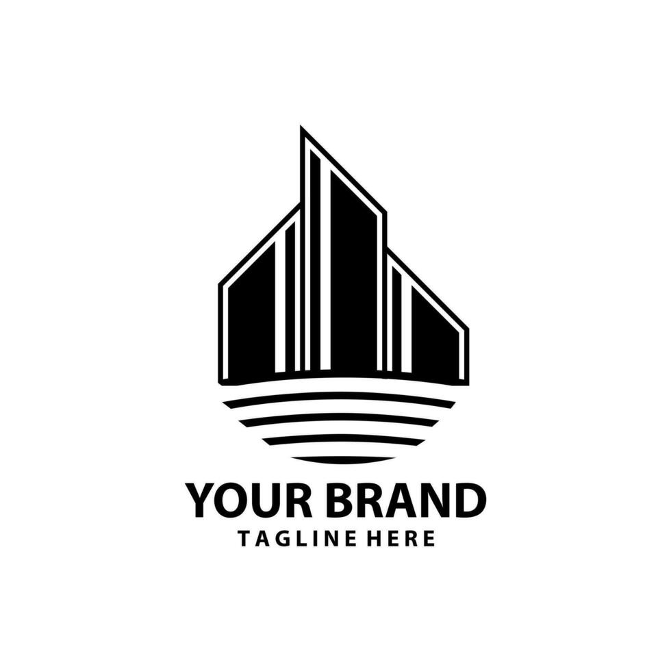 abstract architectural building vector logo design