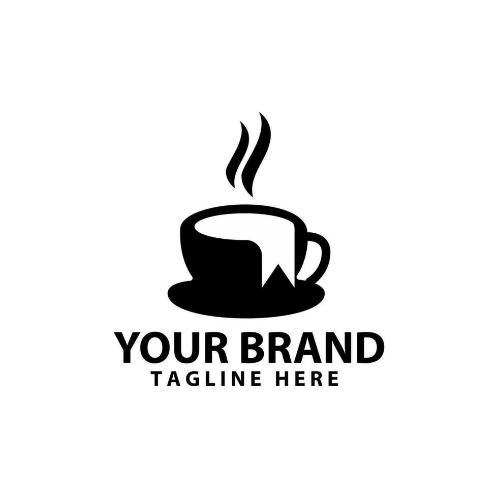 coffee mug label icon symbol logo design vector