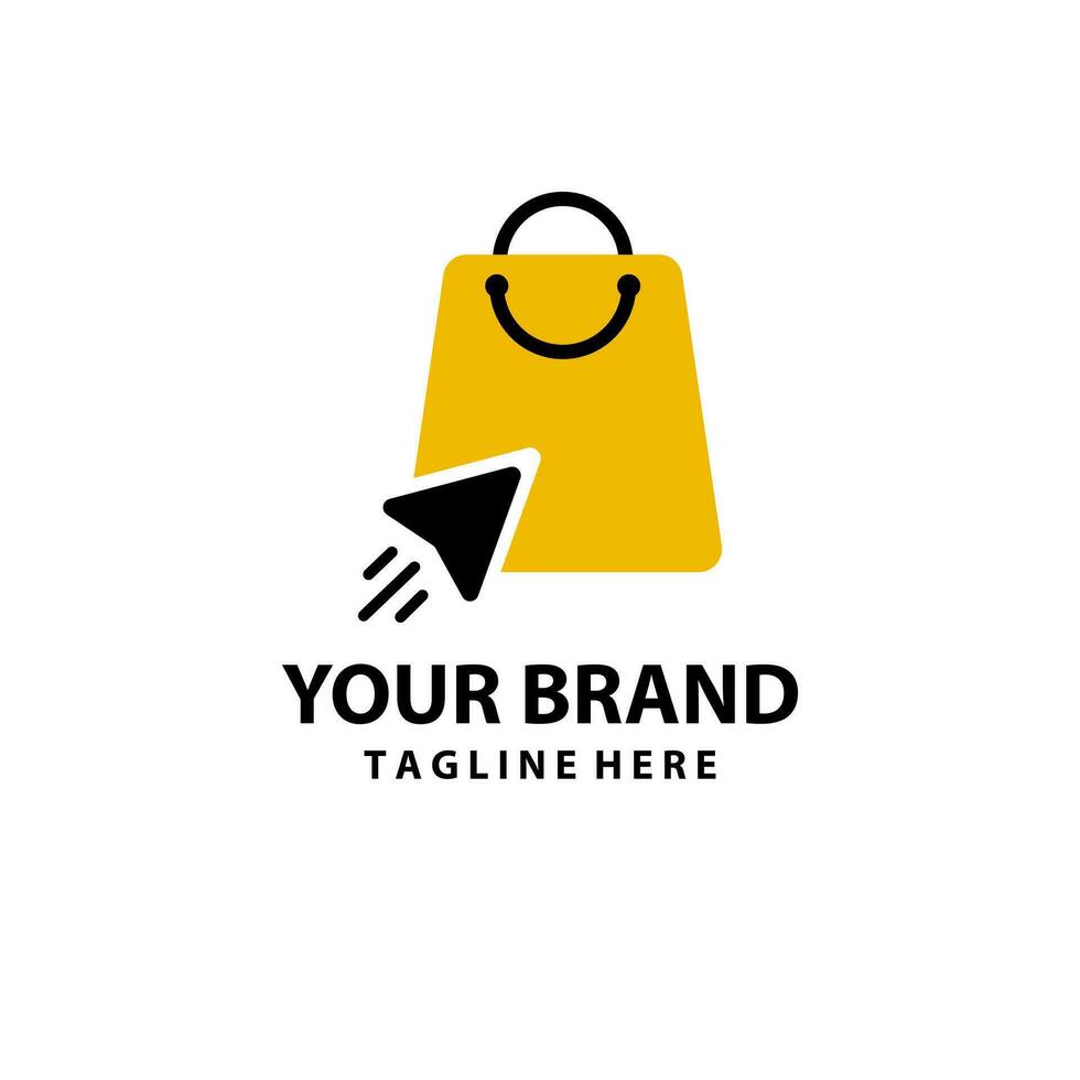 shopping bag arrow sign logo desain vector