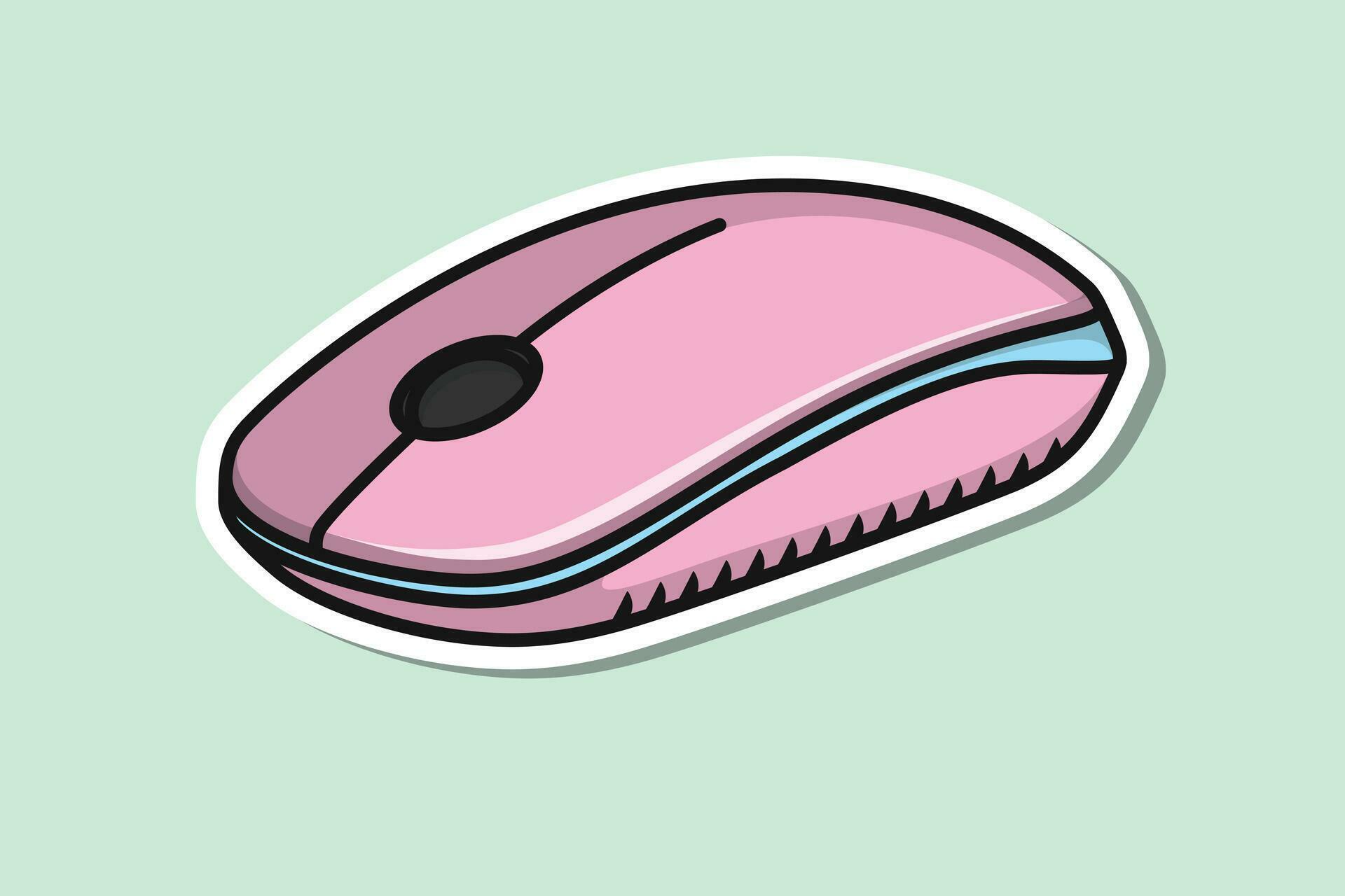 Computer Mouse Sticker vector illustration. Science and technology