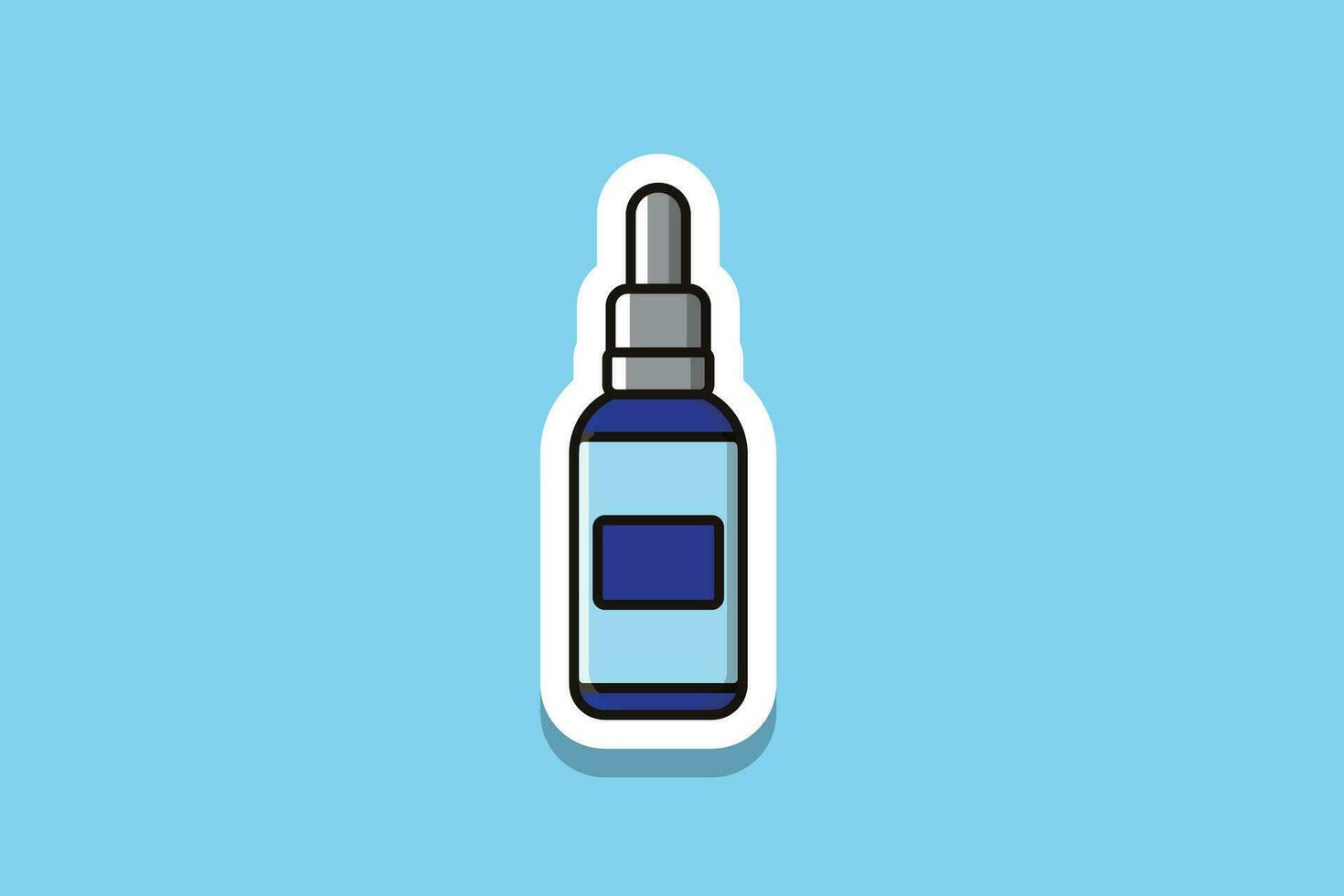 Cosmetic Oil Bottle Sticker vector illustration. Beauty and fashion object icon concept. Hair Oil bottle sticker design logo with shadow.
