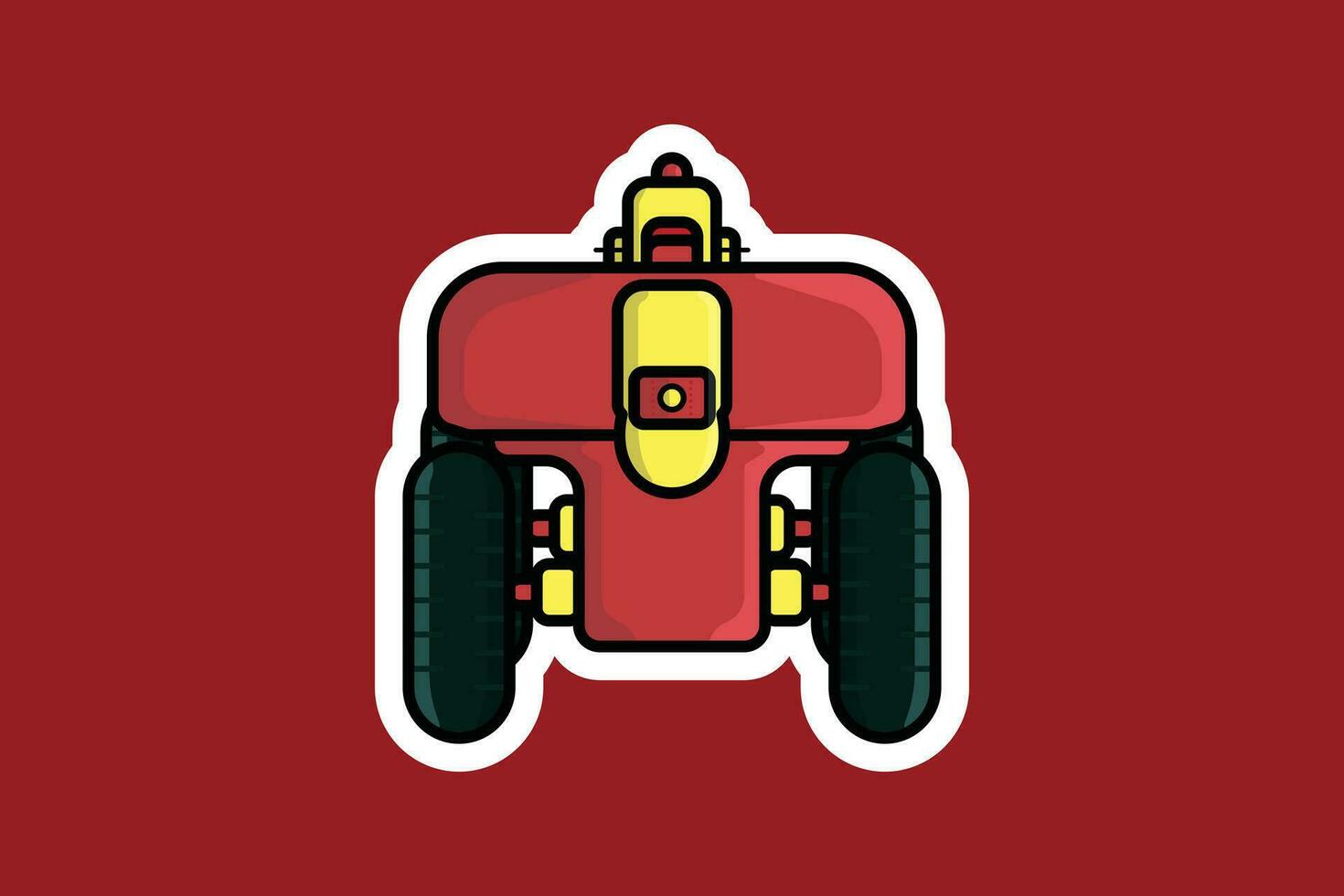 Smart Farming Robot Car Sticker vector illustration. Farm transportation objects icon concept. Robots in agriculture, farming robot, robot greenhouse sticker design logo.