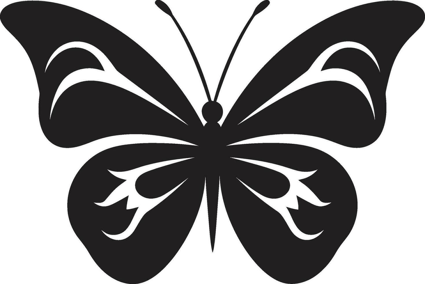Intricate Beauty Black Vector Butterfly Icon Graceful Wings in Black A Symbol of Freedom