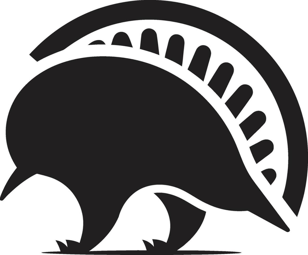 Black Armadillo Icon Bold and Beautiful Graceful Resilience in Noir Armadillo Emblem vector