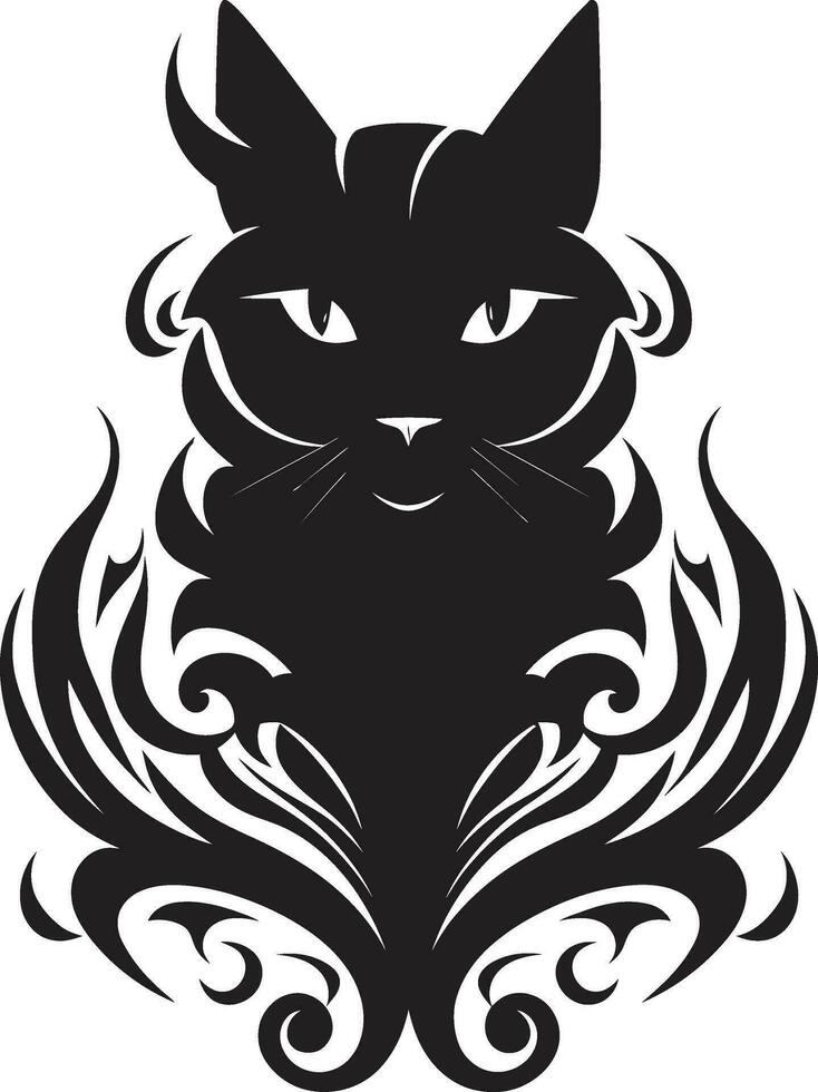 Abstract Panther Symbol of Shadows Eyes of the Kitty Emblematic Art vector
