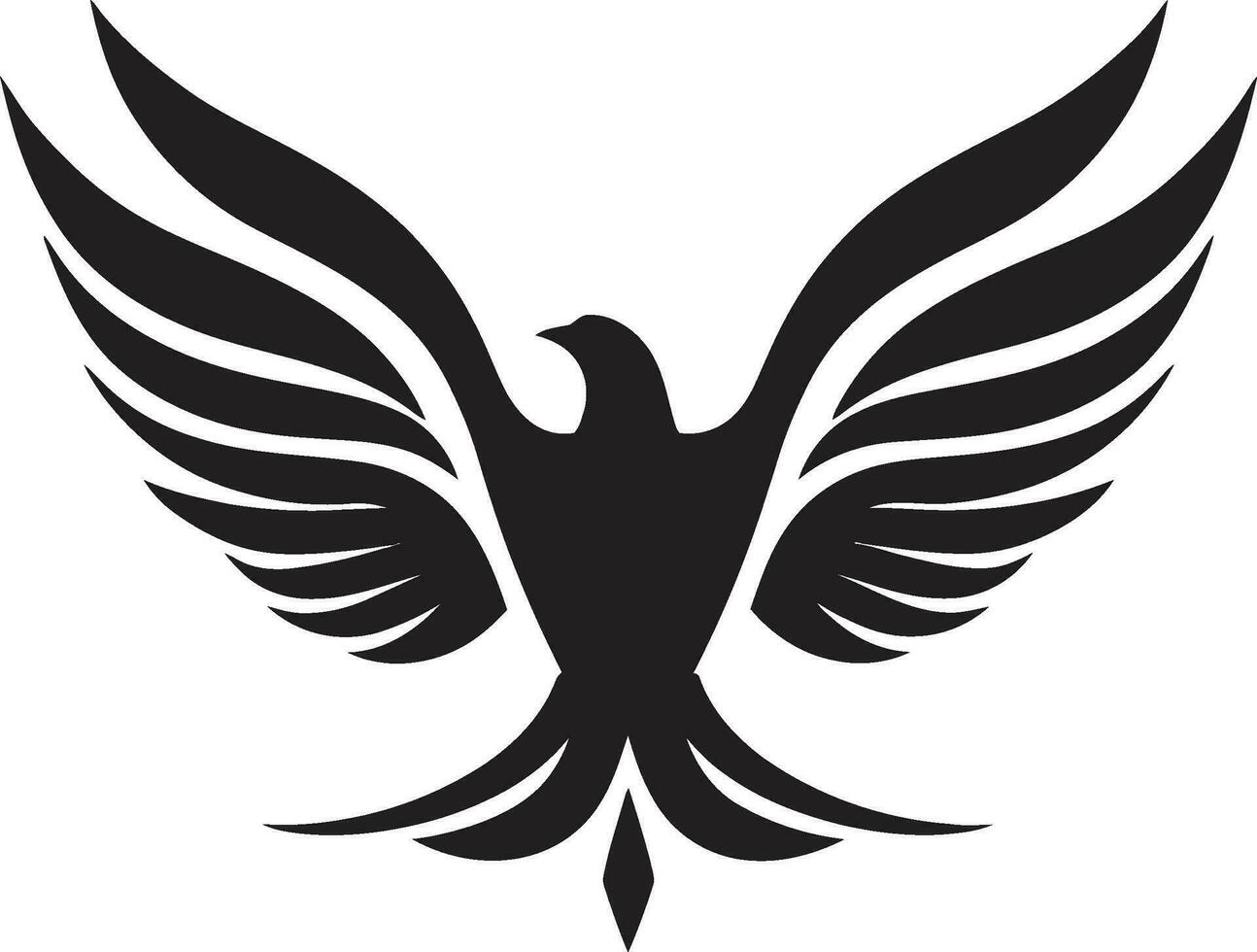 Black Dove Vector Logo with Stars A Symbol of Ambition and Achievement Black Dove Vector Logo with Swirls A Creative and Elegant Design
