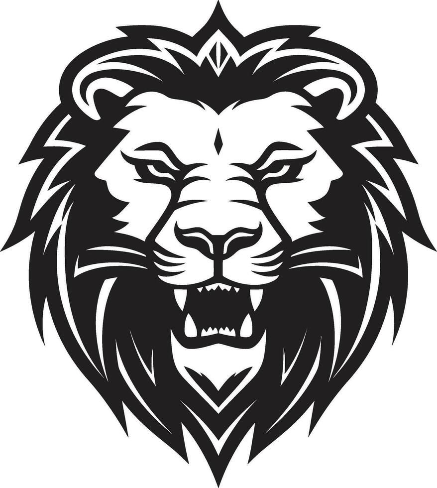 Shadowed Sovereign A Vector Lion Emblem Midnight King Black Lion Icon in Vector