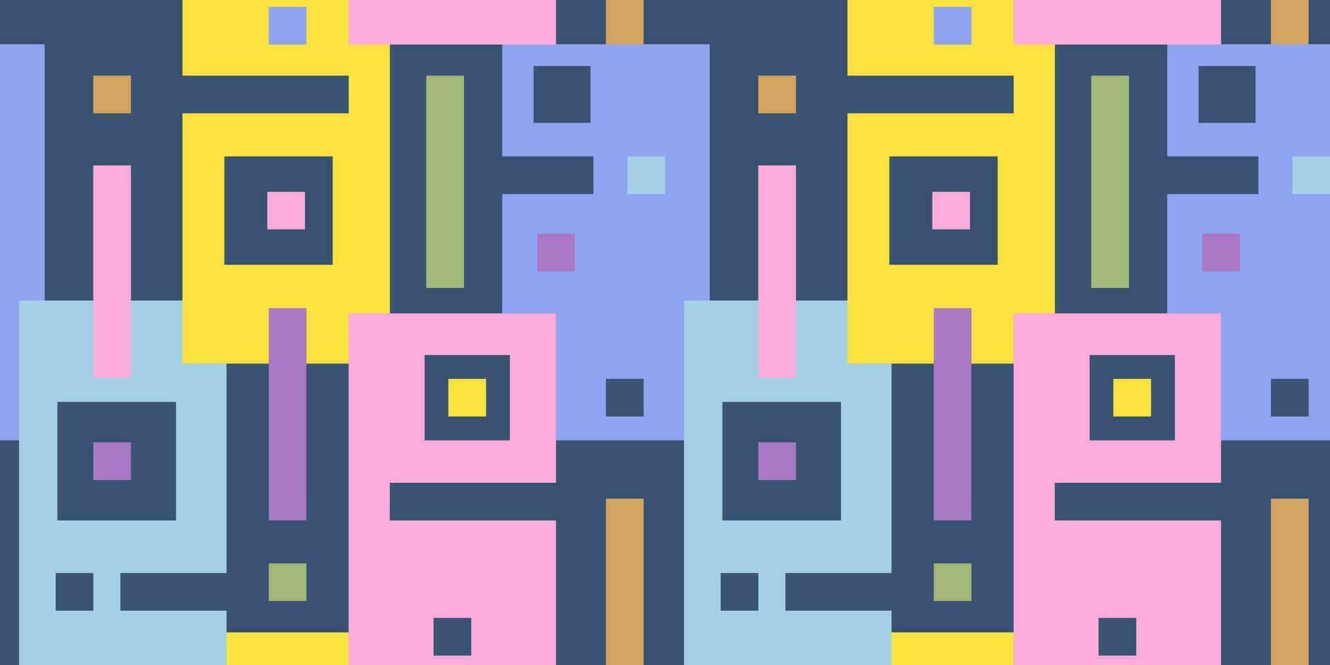 Vector seamless abstract geometric pattern in retro style. Geometric pattern in vintage style.
